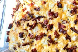 Close up of Crab Breakfast Casserole