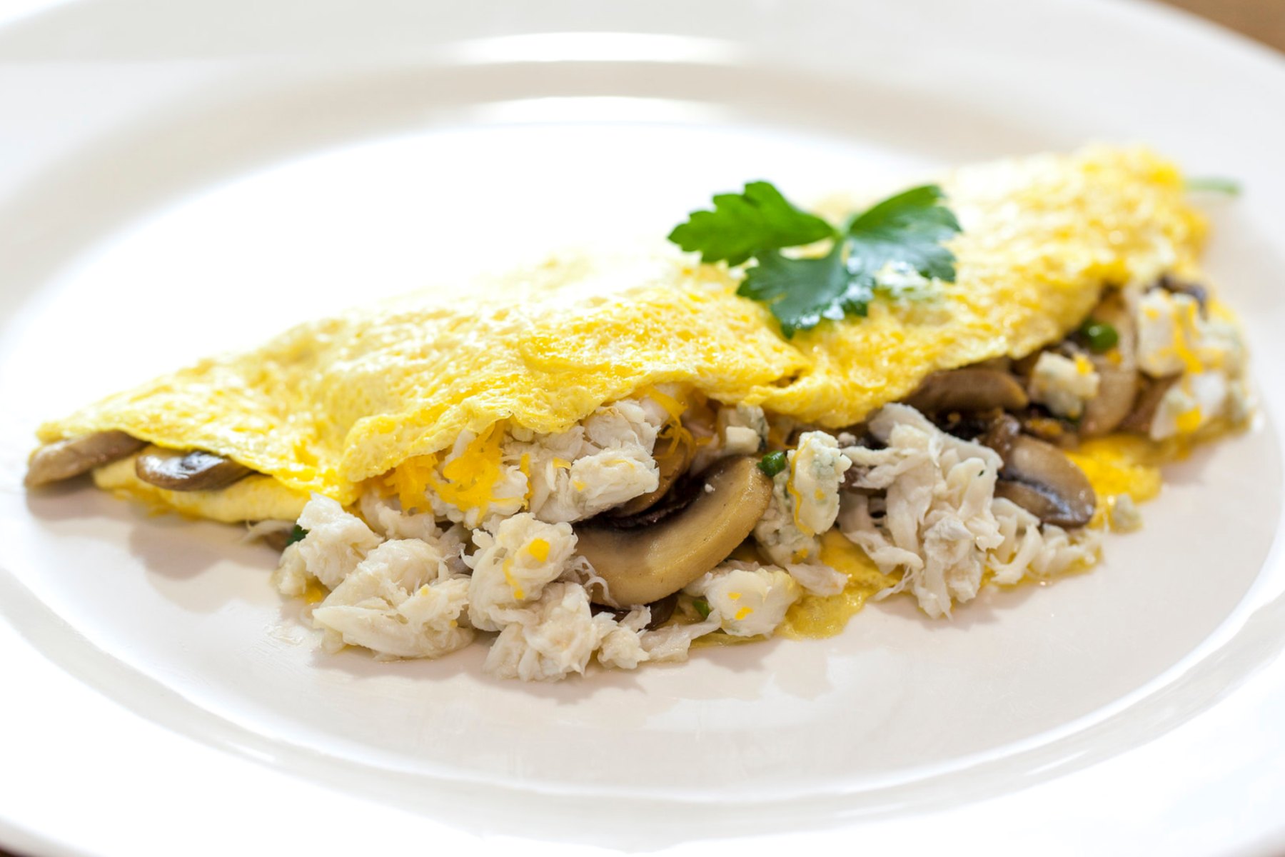 Cheesy Crab Omelet Recipe—start your morning out with protein!